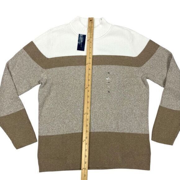 Karen Scott Colorblock Mock Neck Sweater Womens Sz XL Brown Casual Pullover New - Picture 12 of 16